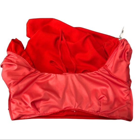 $2/30 IRIS Los Angeles | Red Empire Waist Dress, Coral Lined Puff Sleeves & Top - Picture 9 of 16